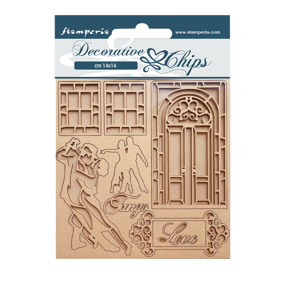 Stamperia 14x14 cm Decorative Chips Desire Tango