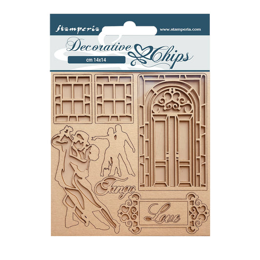 Stamperia 14x14 cm Decorative Chips Desire Tango