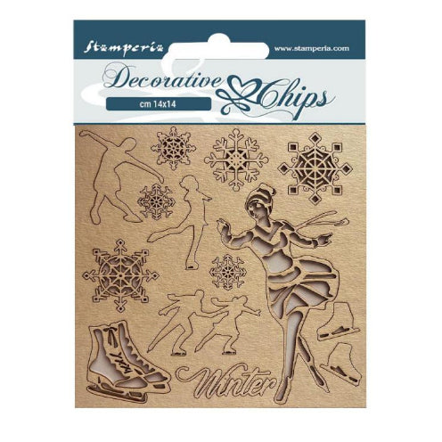Stamperia 14x14 cm Decorative Chips Sweet Winter Ice Skater