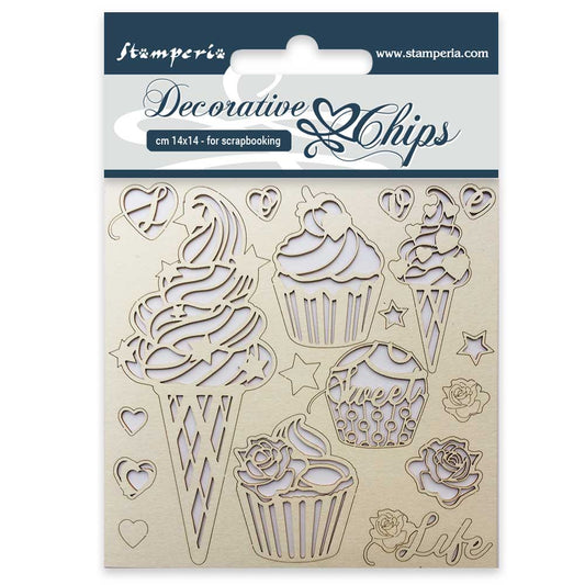 Stamperia 14 x 14 cm Decorative Chips Ice Cream