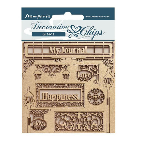 Stamperia 14x14 cm Decorative Chips Sweet Winter My Journal