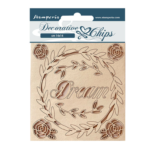 Stamperia 14x14 cm Decorative Chips Rose Parfum Dream