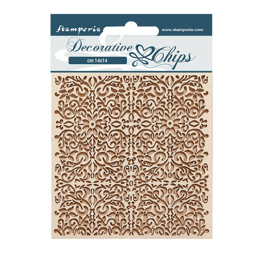 Stamperia 14x14 cm Decorative Chips Vintage Library Pattern