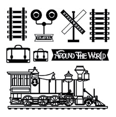 Stamperia 14x14 cm Decorative Chips Around The World Train