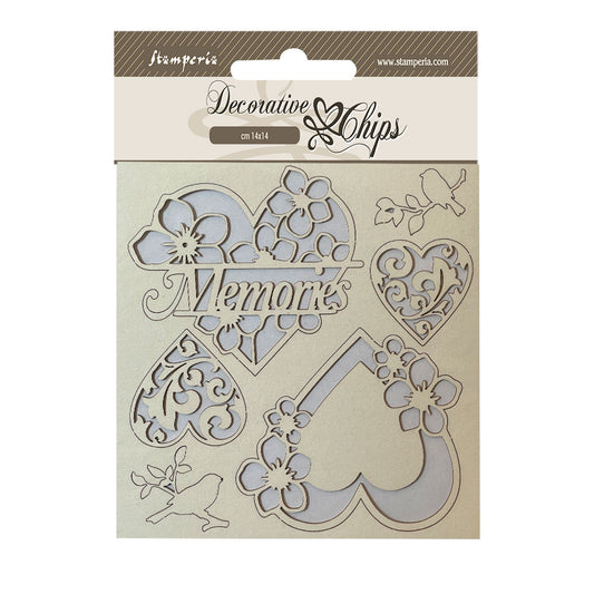 Stamperia 14x14 cm Decorative Chips Blue Land Memories