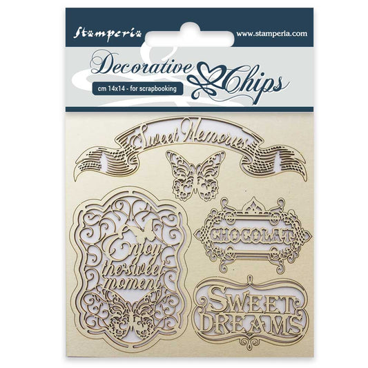 Stamperia 14 x 14 cm Decorative Chips Sweet Memories