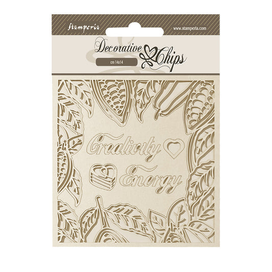 Stamperia 14x14 cm Decorative Chips Coffee And Chocolate Creativity Energy