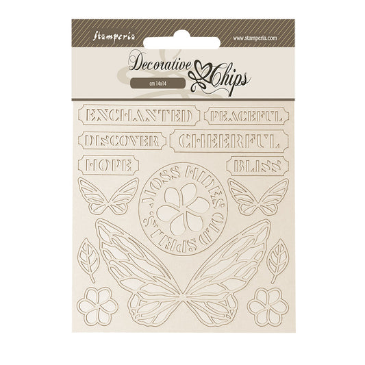 Stamperia Whispering Woods Decorative Chips Butterfly