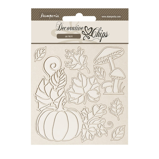 Stamperia Whispering Woods Decorative Chips Pumpkin