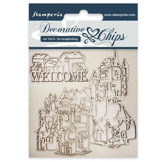 Stamperia 14 x 14 cm Decorative Chips Welcome