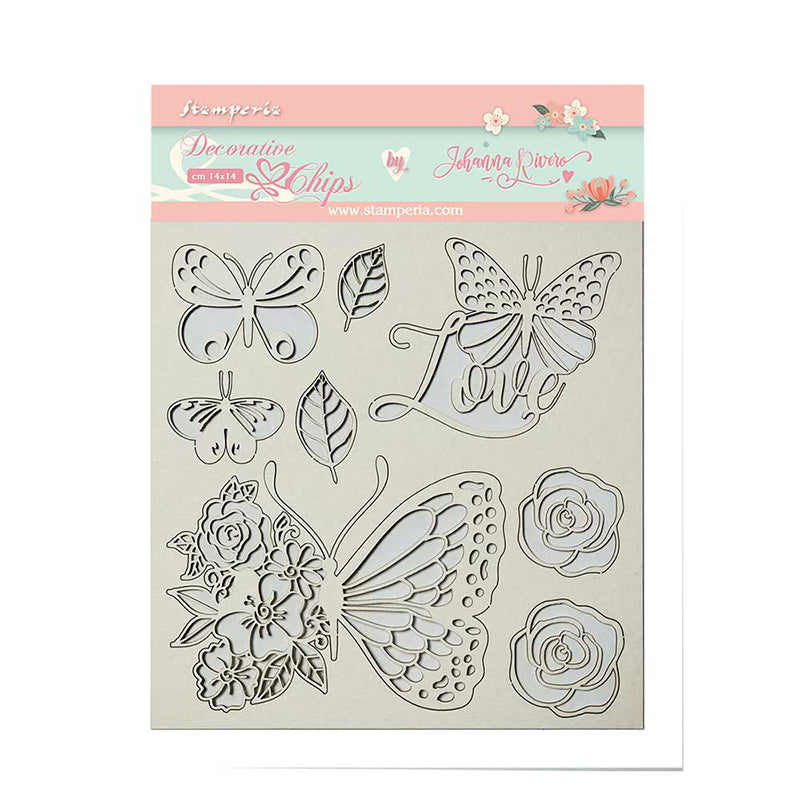 Stamperia 14 x 14 cm Decorative Chips Circle Of Love Butterfly