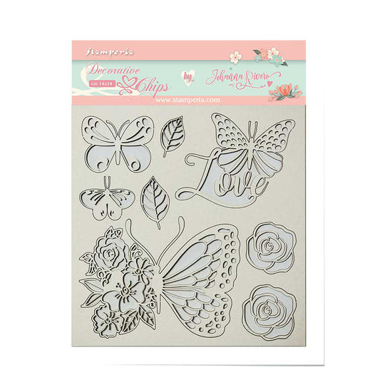 Stamperia 14 x 14 cm Decorative Chips Circle Of Love Butterfly