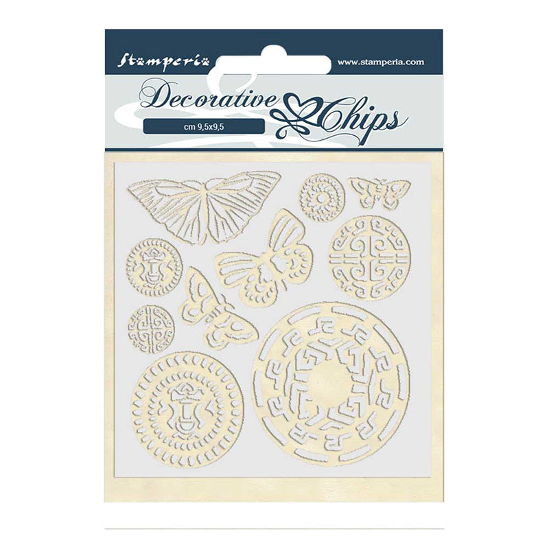 Stamperia 14 x 14 cm Decorative Chips Amazon Butterfly Tribal