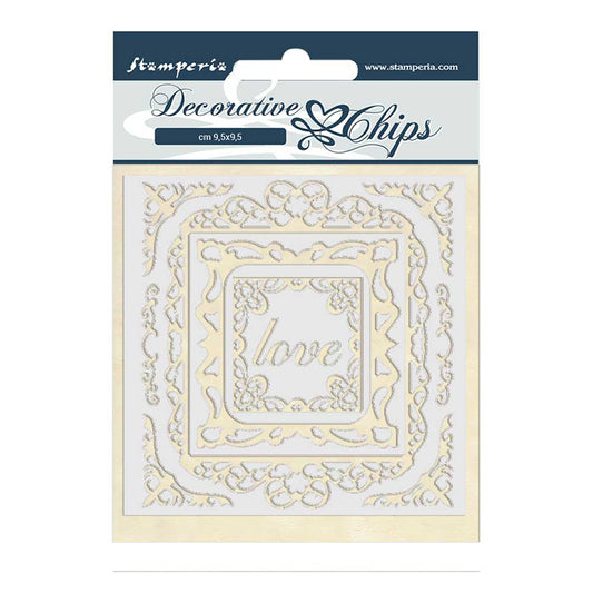 Stamperia 14 x 14 cm Decorative Chips Atelelier des Arts Love Frames