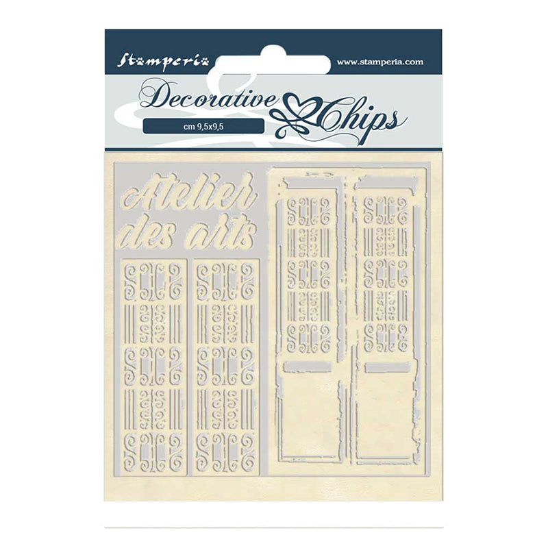 Stamperia 14 x 14 cm Decorative Chips Atelier des Arts Door