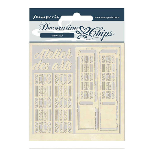 Stamperia 14 x 14 cm Decorative Chips Atelier des Arts Door