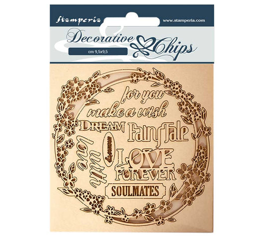 Stamperia 14 x 14 cm Decorative Chips Sleeping Beauty Garland Love