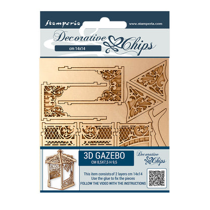 Stamperia 14 x 14 cm Decorative Chips Sleeping Beauty Gazebo 2 pc