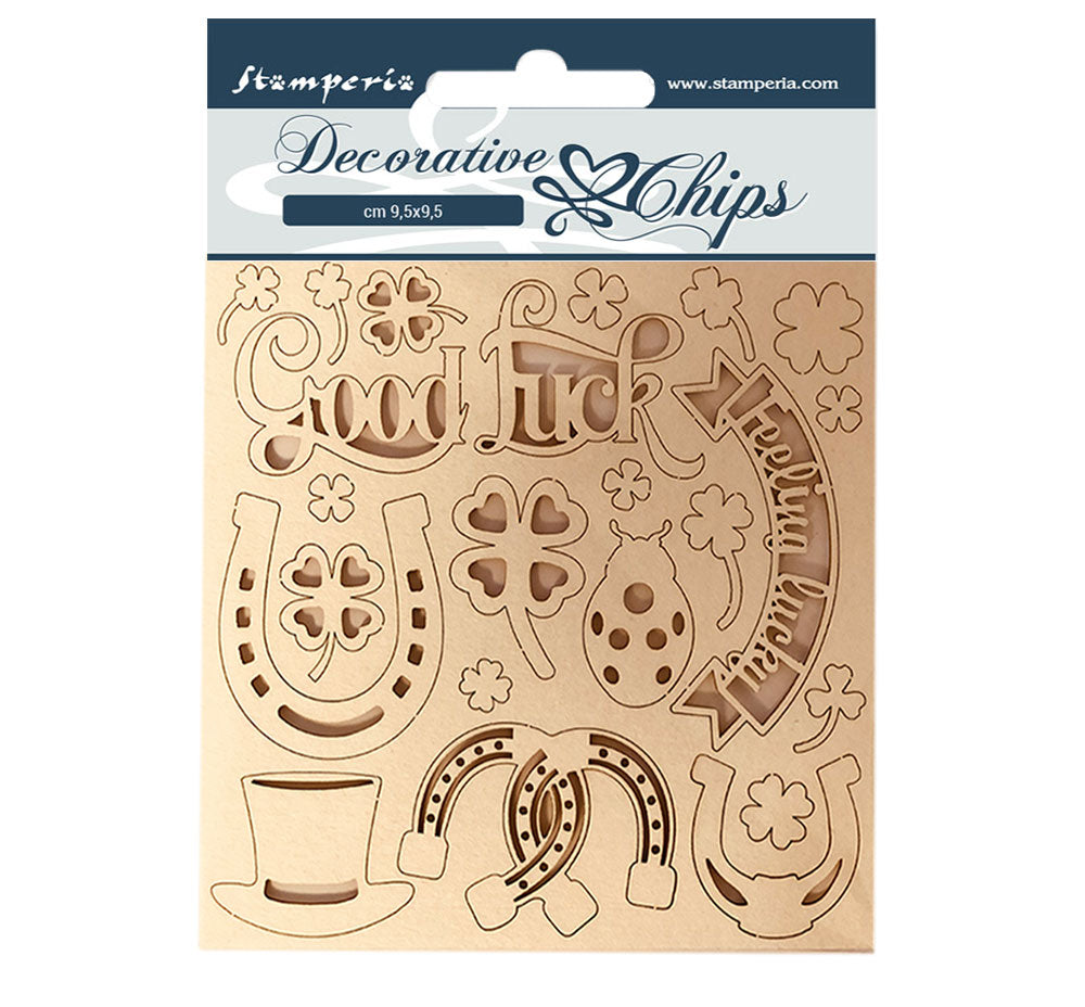 Stamperia 14 x 14 cm Decorative Chips Good Luck