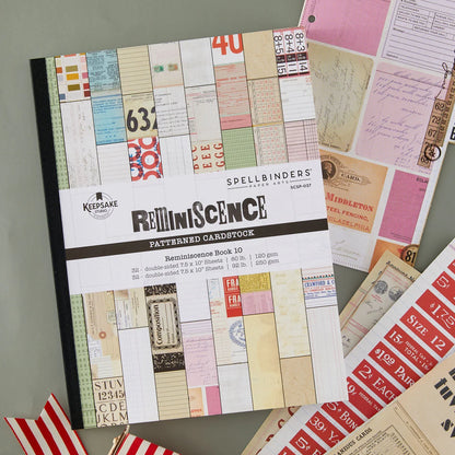 Spellbinders Turn the Page Reminiscense Book 10 Patterned Cardstock by Esther Glas x2