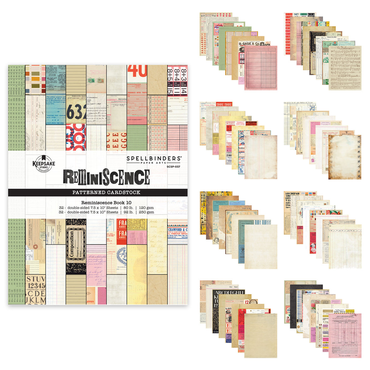 Spellbinders Turn the Page Reminiscense Book 10 Patterned Cardstock by Esther Glas