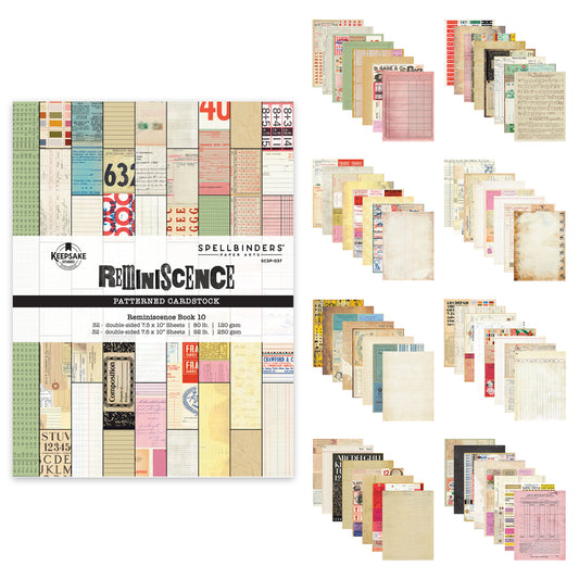 Spellbinders Turn the Page Reminiscense Book 10 Patterned Cardstock by Esther Glas ~ Ship from 14th Sep