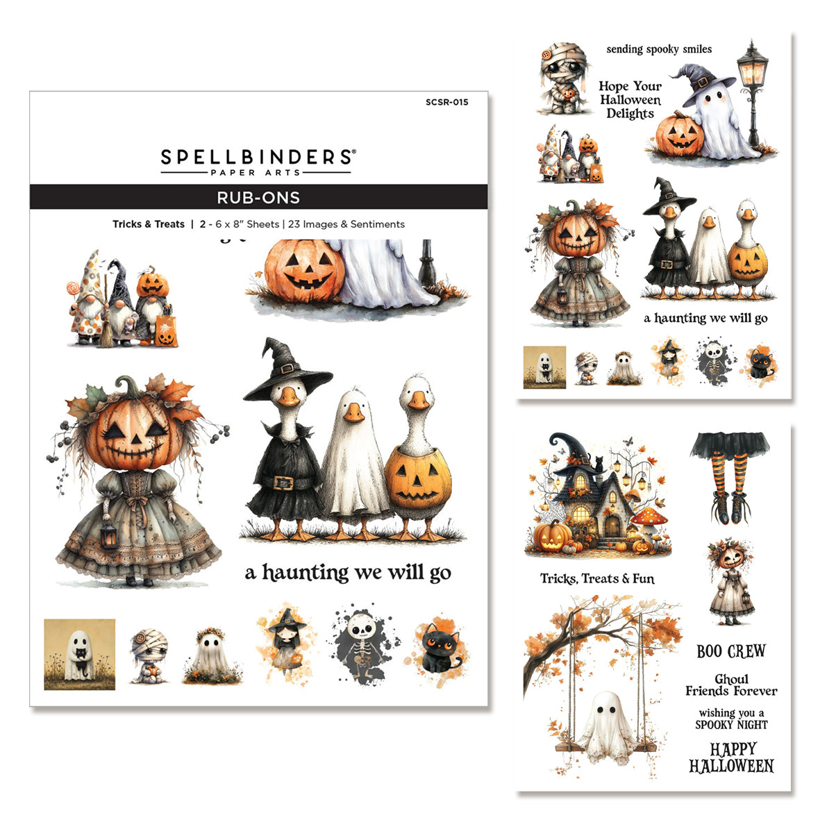 Spellbinders Simply Halloween Rub-On Sheets Tricks & Treats