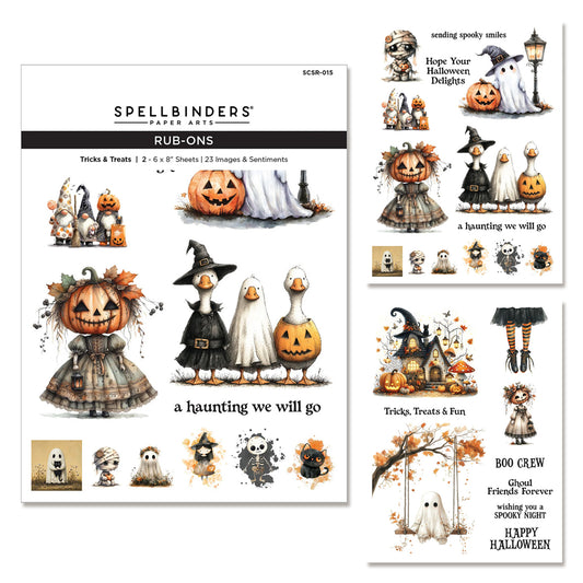 Spellbinders Simply Halloween Rub-On Sheets Tricks & Treats
