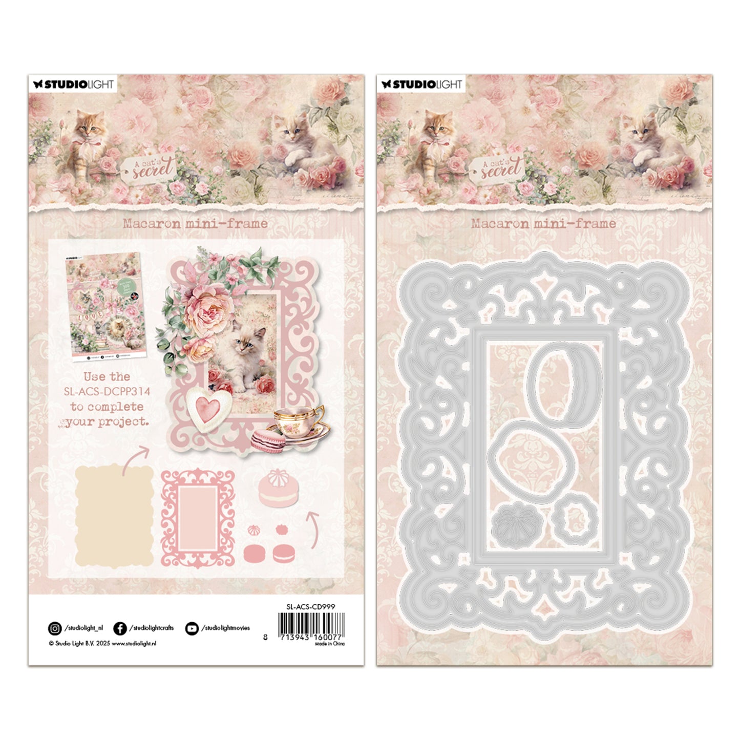 Studio Light A Cat's Secret - Cutting Die Macaron Mini-frame