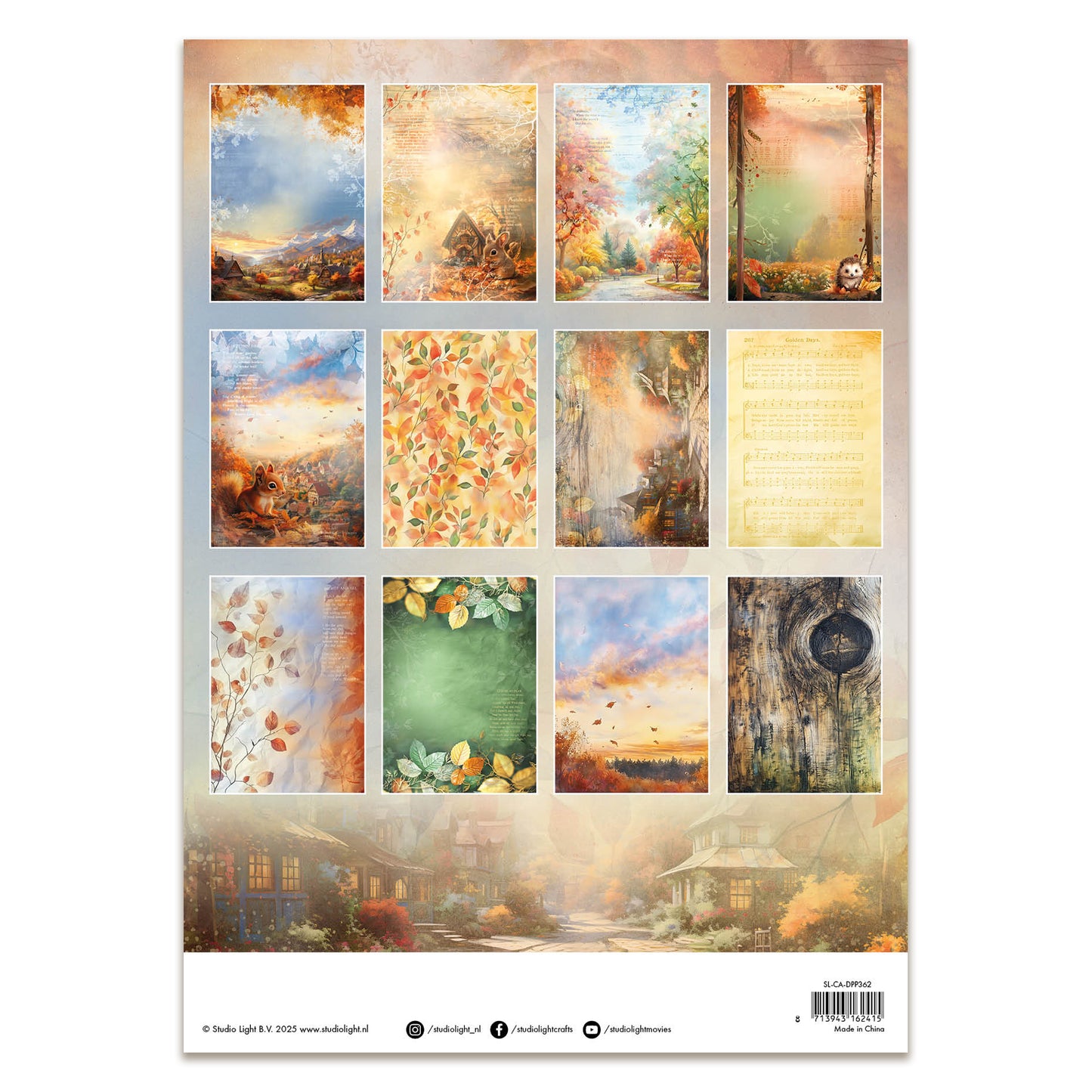 Studio Light Charming Autumn - Designer Paper Pad Background Papers