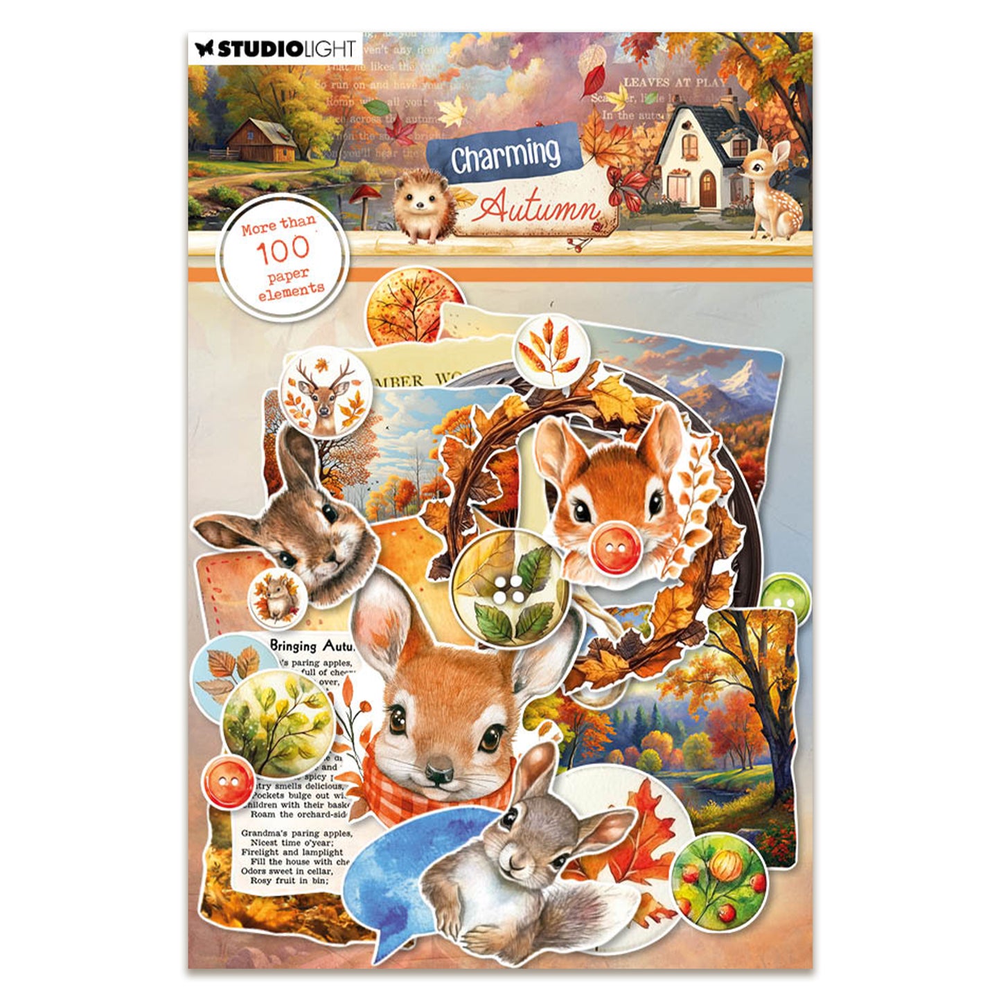 Studio Light Charming Autumn - Paper Elements Labels, Images & Animal Heads
