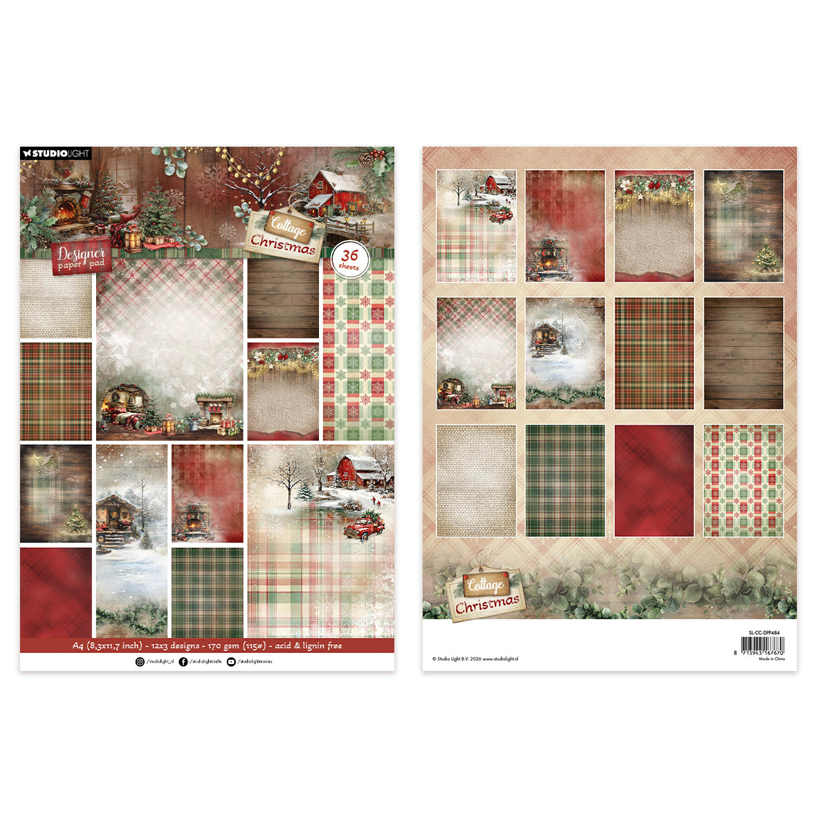 Studio Light Background Paper Pad Cottage Christmas