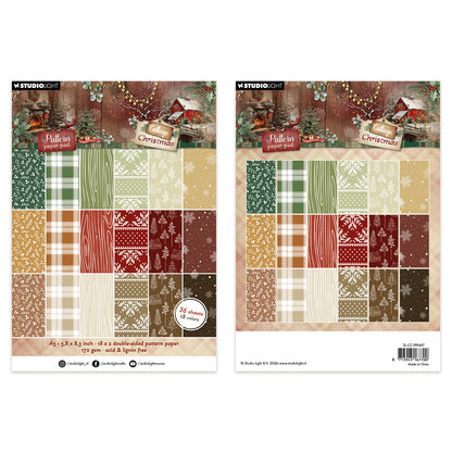 Studio Light Pattern Paper Pad Pattern Cottage Christmas