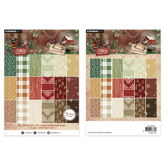 Studio Light Pattern Paper Pad Pattern Cottage Christmas