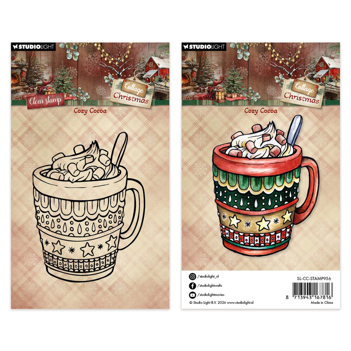 Studio Light Clear Stamps Cozy Cocoa Cottage Christmas