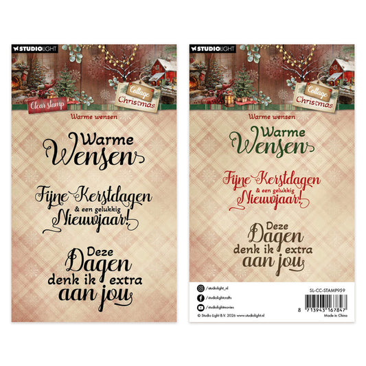 Studio Light Clear Stamps Warme Wensen Cottage Christmas