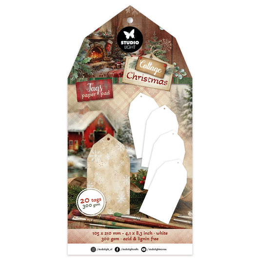 Studio Light Tag Paper Pad White Tags Cottage Christmas