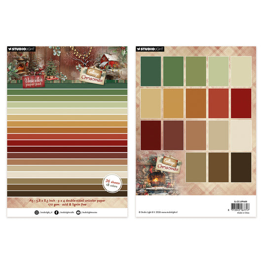 Studio Light Uni Paper Pad Unicolour Cottage Christmas