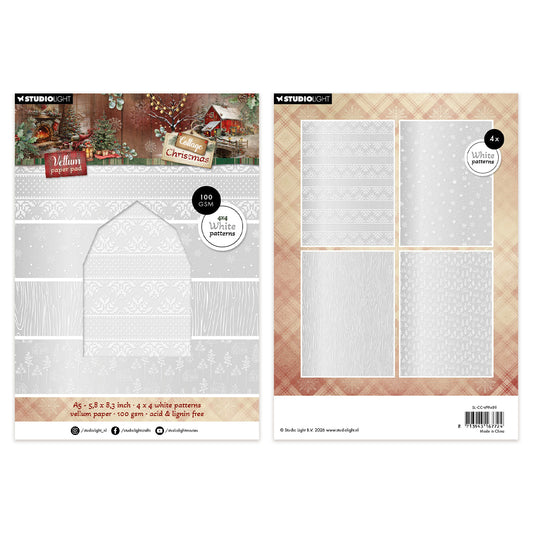 Studio Light Vellum Paper Pad Backgrounds Cottage Christmas