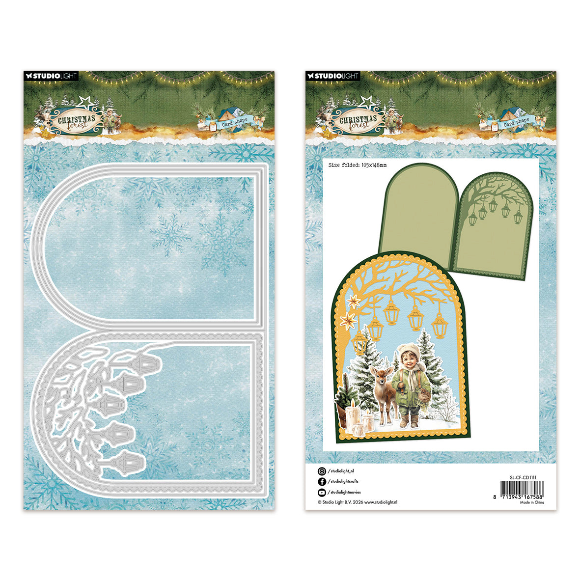 Studio Light Cutting-Dies Folded Card Shape Christmas Forest
