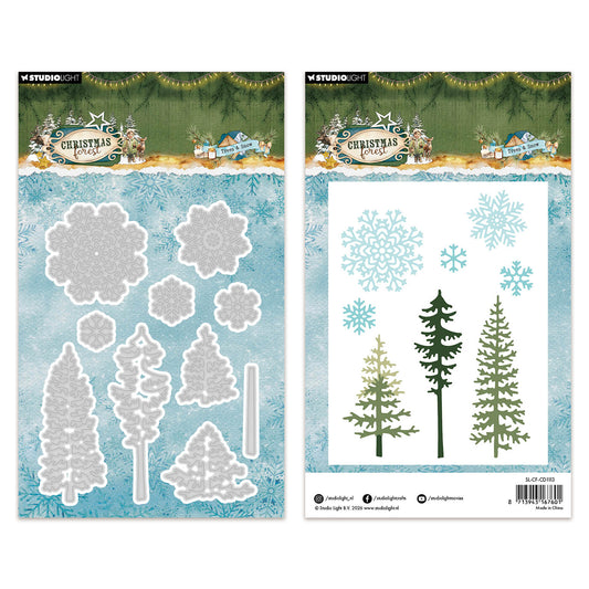 Studio Light Cutting-Dies Trees and Snow Christmas Forest