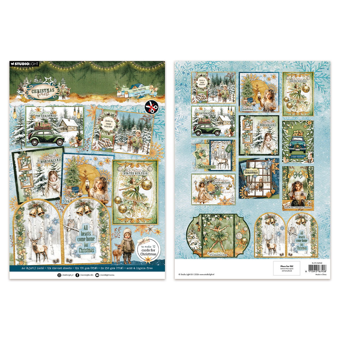 Studio Light Card Making Pad Christmas Forest