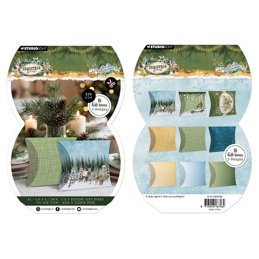Studio Light Giftbox Paper Pad Pillowbox Christmas Forest