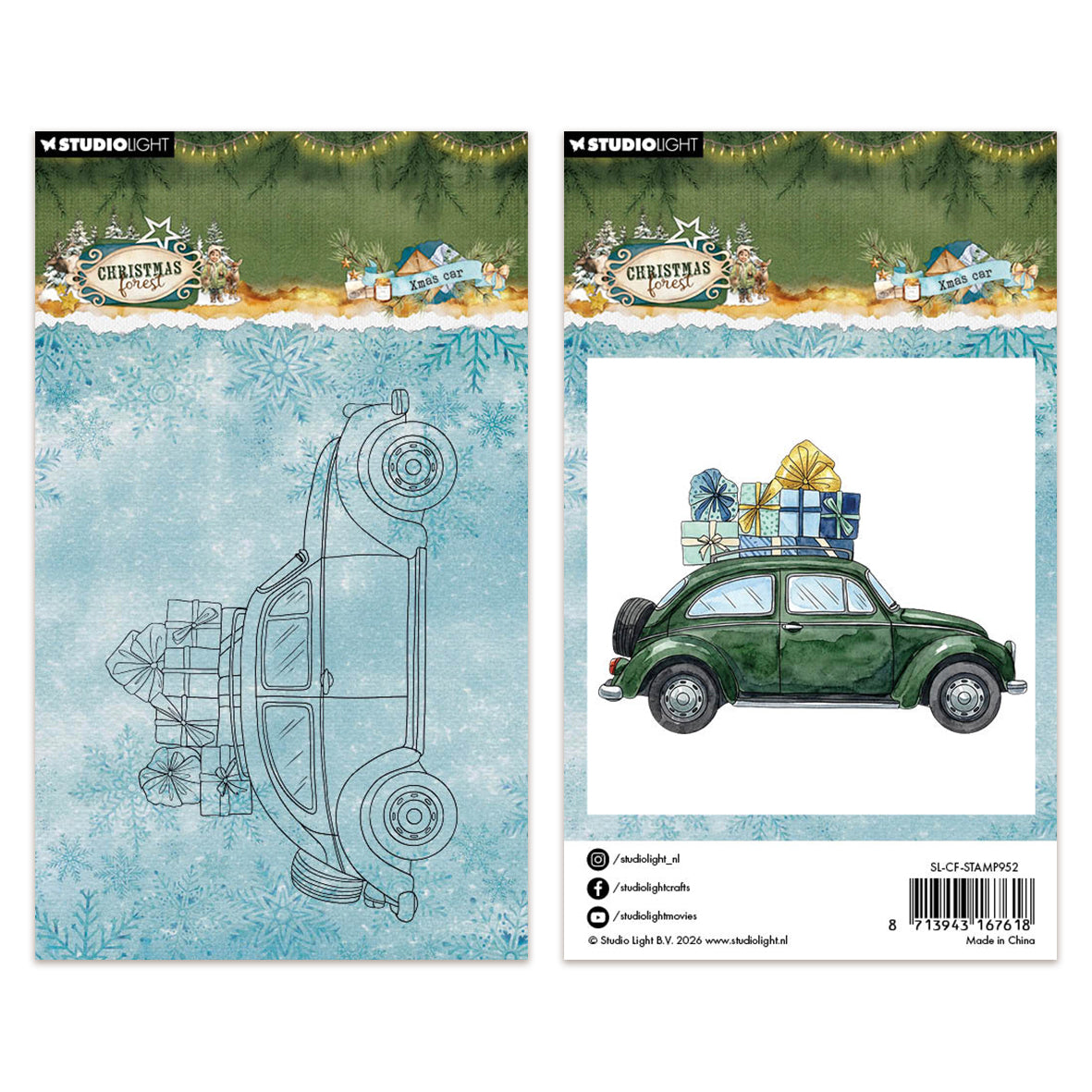 Studio Light Clear Stamps Xmas Car Christmas Forest