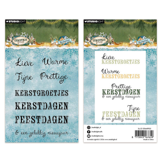 Studio Light Clear Stamps Kerst Groet Christmas Forest