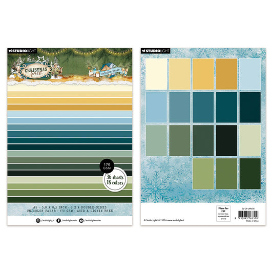 Studio Light Uni Paper Pad Unicolour Christmas Forest
