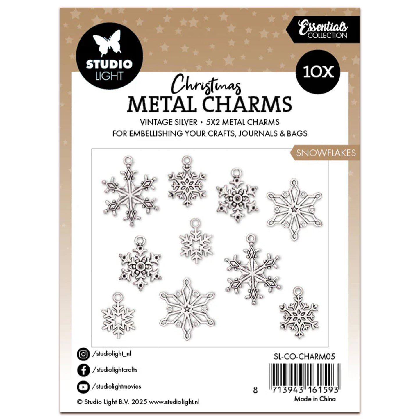 Studio Light Essentials Metal Charms Snowflakes