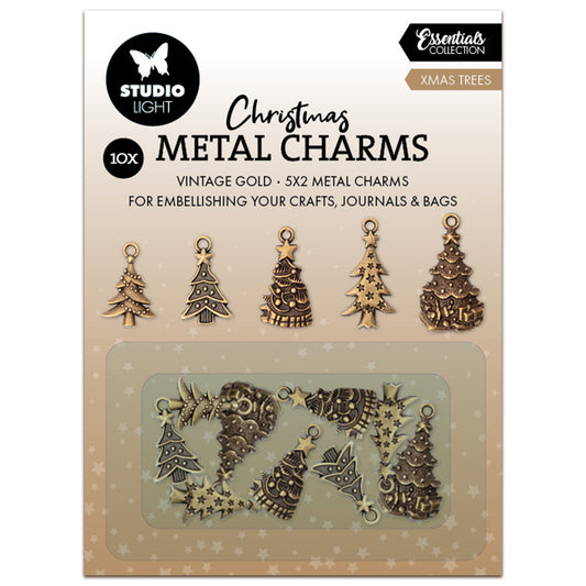 Studio Light Essentials Metal Charms Christmas Trees