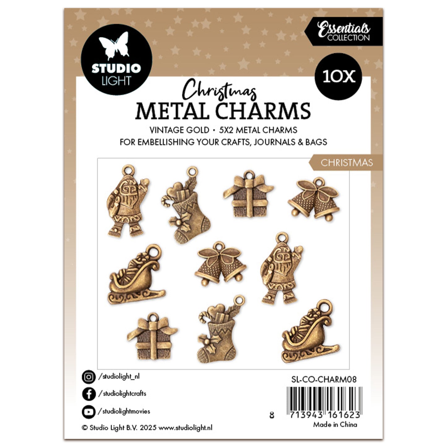 Studio Light Essentials Metal Charms Christmas Elements