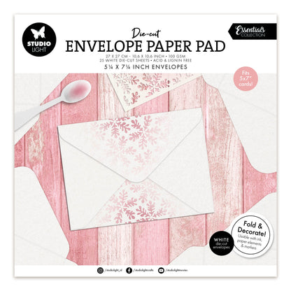 Studio Light Die-cut Paper Pad 5,25x7,25" envelopes for 5x7" cards Essentials 270x270x7mm 25 Sheets